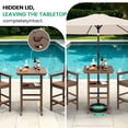 thumbnail image 3 of SERWALL Tall Adirondack Chairs and Table 3 Pieces Set, Adirondack Bar Height Chairs Set of 2 and Bar Table, Outdoor Barstools Set for Balcony, Poolside, Backyard, Brown, 3 of 9