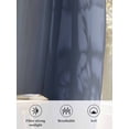 thumbnail image 6 of Sheer Curtains 108 Inches Long, Modern Abstract Art Farmhouse Gradient Light Filtering Window Curtains for Living Room, Navy Blue Ombre Rod Pocket Voile Sheer Curtain Drapes, 52"W x 108"L, 2 Panels, 6 of 9