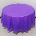 thumbnail image 2 of 12 Pack Premium Plastic Disposable 84 inch Round Tablecloth Round Table Covers Kitchen Tablecloths for Rectangle Tables (Gn4, A)-, 2 of 2