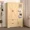 Natural, variant on UZUGUL Farmhouse Armoire Wardrobe Closet with Mirror, 2 Drawers, Hanging Rod, Light, 3 Doors, White, 71.7 inch Height