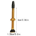 thumbnail image 2 of 2 Pcs Valve Droite de Pneu Tubeless 60mm Valve de Route Remplacement Étanche Base 12.8mm Valve Anti-Fuite Mamelon de Pneu Réparation Cyclisme Pièces de Rechange Or, 2 of 6