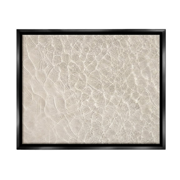 Stupell Industries Aerial View Beach Ripples Landscape Painting Black Floater Framed Canvas Art Print Wall Art, 21 x 17