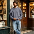 thumbnail image 5 of Delconic Men's Sweatshirts Soft Long Sleeve Crewneck Sweatshirt Midweight Fleece Sweat Shirt Breathable Pullover Sweater S-3XL Gray 3XL, 5 of 6