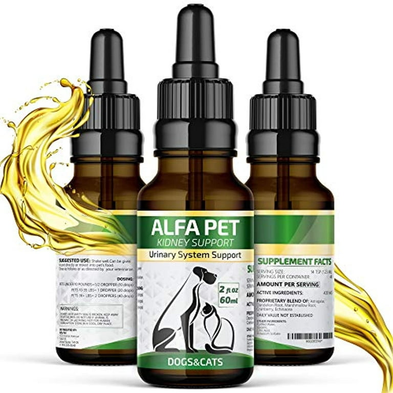 Alfa Pet Natural Kidney Support for Dog UTI & Cat UTI - Canine Urinary  Tract Care w/Cranberry - Made in USA Dog Kidney Support - Cat Bladder  Essentials (2 Oz) - Walmart.com