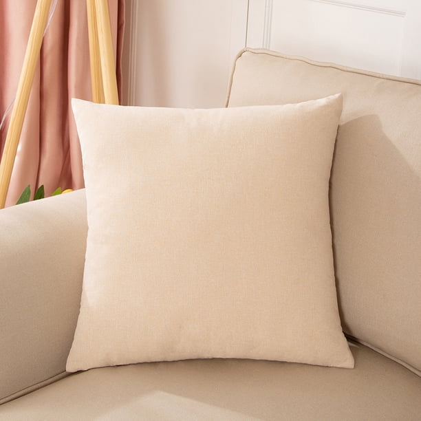 Xiao Hua 2 fundas de almohada de lino liso. Clásicas y atemporales, de color liso y diseño sencillo, ideales para cualquier cama. Medidas: 19,69 x 27,56 pulgadas (color blanco hueso).
