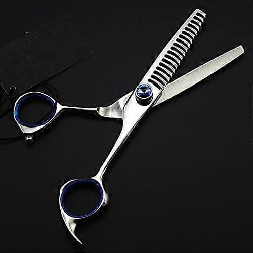 Tijeras de peluquería profesionales de 15 cm (6 pulgadas), curvas, con 18 dientes, de acero inoxidable.