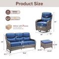 thumbnail image 4 of Jentlehouse 5-Piece Outdoor Patio Furniture Set,Rattan Patio Set Outdoor 3-Seat Couch Set with Swivel Chairs and Ottomans,Outdoor Conversation Furnitures for Porch Balcony Deck, 4 of 11