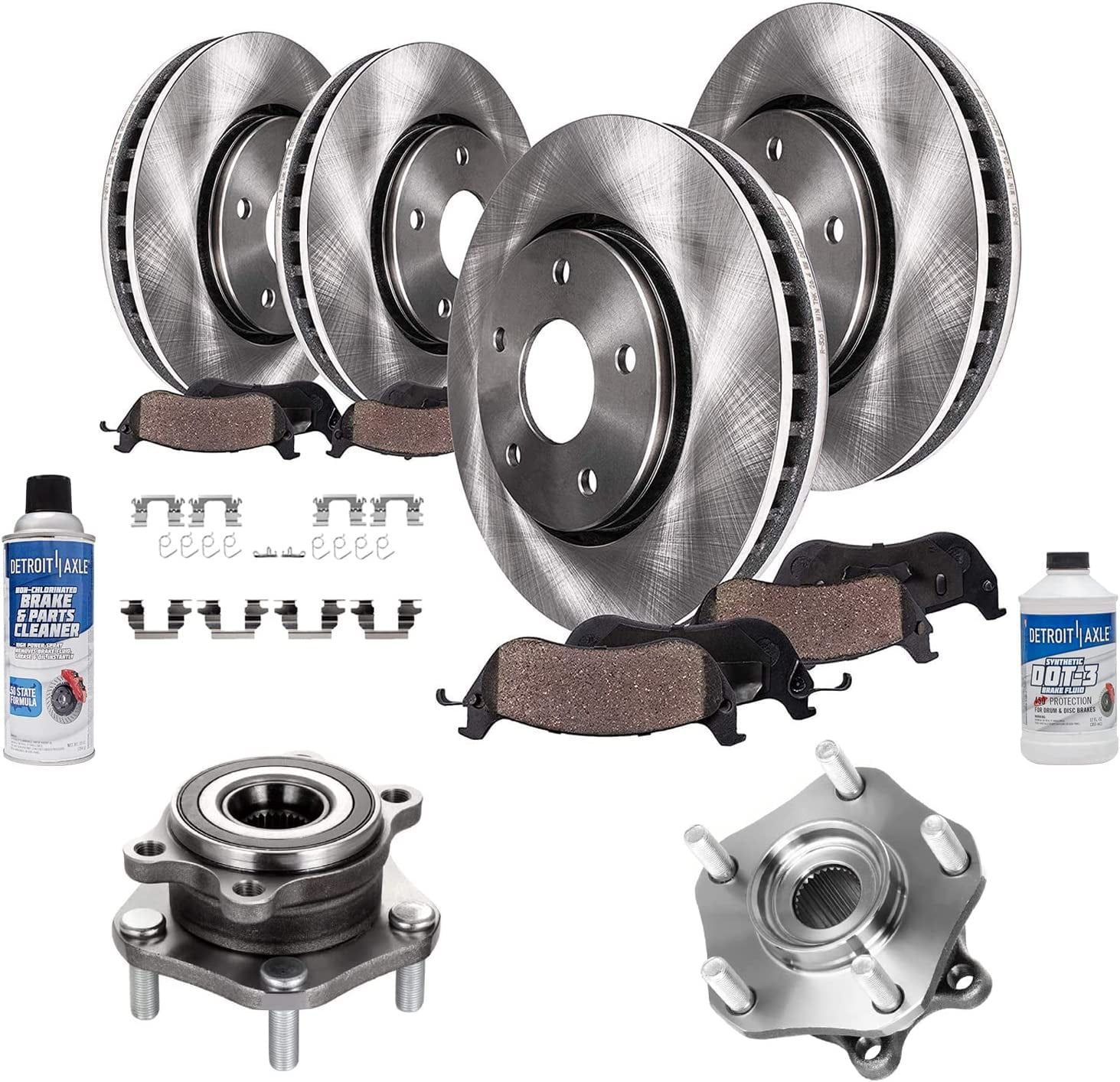 Detroit Axle Front Brake Kit For 2014-2019 Nissan Rogue: 4pc Rotors & Ceramic Pads (320mm)