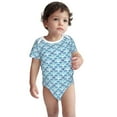 thumbnail image 2 of Yiaed Blue Fish Scale Texture Print Infant Climbing Short Sleeve Onesie One-Piece Baby Bodysuit Clothes 0-12 Months -12 Months, 2 of 6