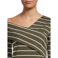 thumbnail image 3 of Nine.Eight Women’s Off Shoulder Wrap Top with Long Sleeves, 3 of 5