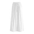 thumbnail image 5 of Tumotour Linen Pants for Women Plus Size Athletic Workout Running Slacks Drawstring Pocket Wide-Leg Pants Summer Beach Trousers, 5 of 7