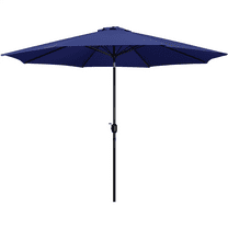Alden Design 11FT Patio Umbrella Market Umbrella w/ Push Button Tilt and Crank, 8 Ribs, Tan