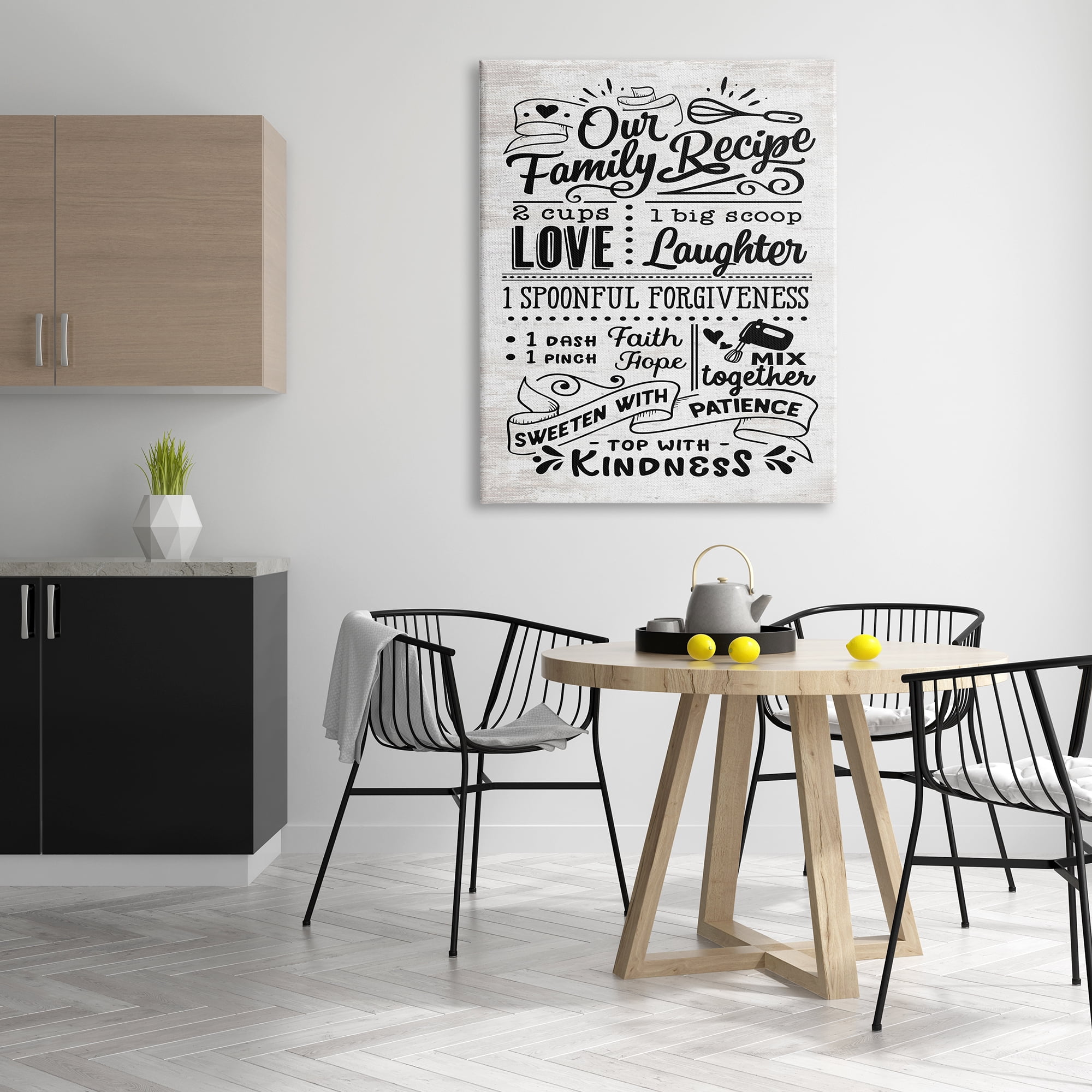 Stupell Indtries Our Family Recipe Motivational Kitchen Phrases Life Ingredients,36 x 48,Design by Lettered and Lined