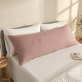 thumbnail image 2 of Bioweaves 100% Organic Cotton Body Pillow Cover for Body Pillowcases 300 Thread Count Soft Sateen Weave GOTS Certified with Zipped Closure - 21" x 54", Dusty Rose, 2 of 9