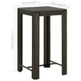 thumbnail image 4 of vidaXL Table de Bar de Jardin Marron 60,5x60,5x110,5 cm en Rotin Poly, 4 of 4