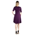 thumbnail image 3 of 24seven Comfort Apparel Maternity Scoop Neck Elbow Sleeve Knee Length Skater Dress, 3 of 4