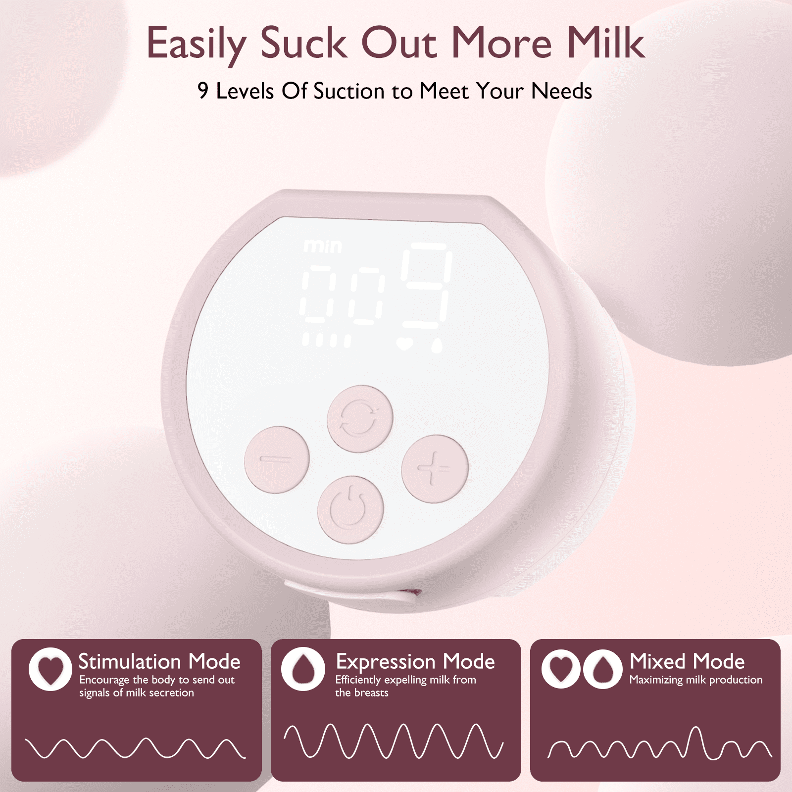 Momcozy S12 Pinky Pro Electric Hands Free Breast Pump Wearable, 24mm 2 Pack Pink