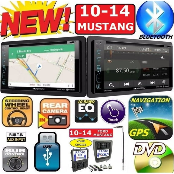 2010-2014 FORD MUSTANG GPS NAVIGATION AM/FM CD/DVD BLUETOOTH CAR RADIO STEREO