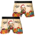 thumbnail image 3 of Merry Christmas Santa Labrador Retriever Scarf Twinkling Lights Xmas Holiday All Over Print Boxer Briefs Underwear for Men Dad Lab Dog Lover Gifts - 00022, 3 of 6