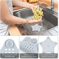thumbnail image 3 of 6 Pack Hair Catcher,Drain Hair Catcher, Shower Drain Cover Durable Silicone for Bathroom Bathtub and Kitchen, 3 of 5
