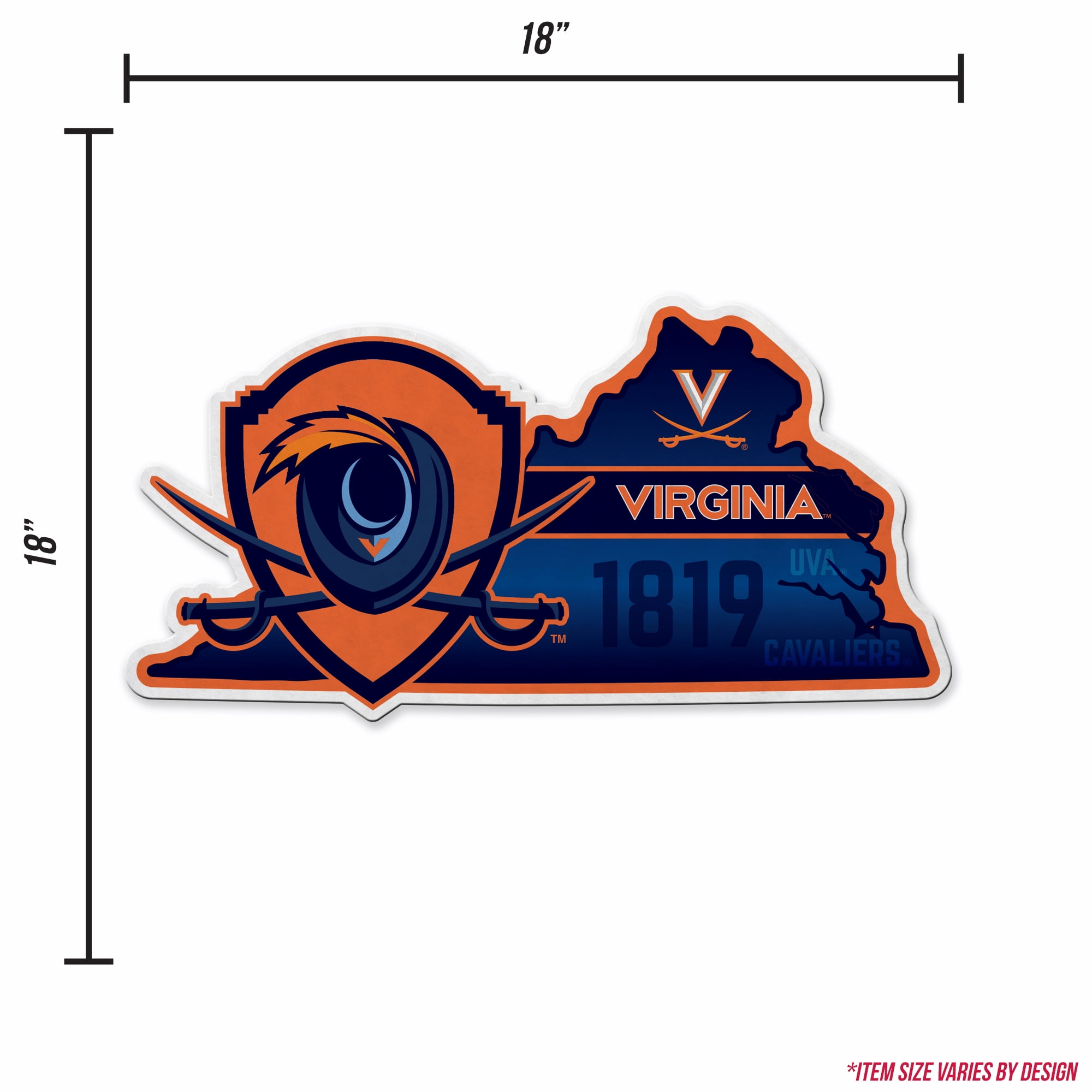 Virginia University 18" State Shape Pennant