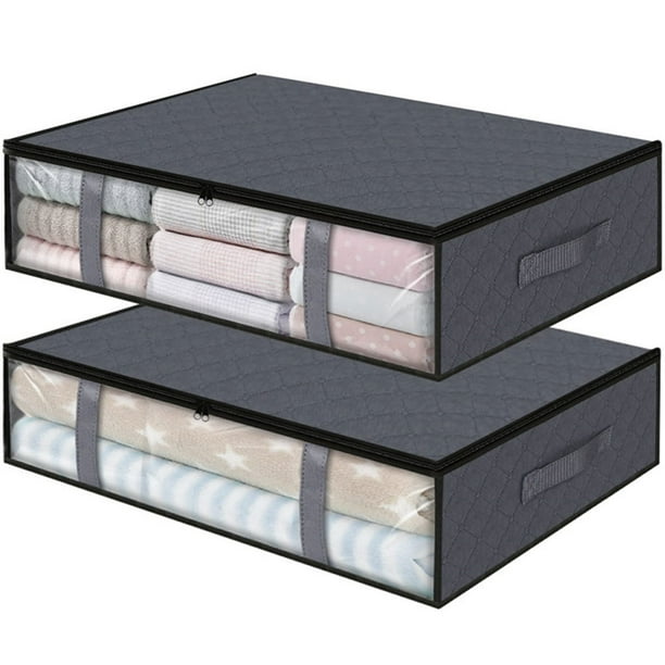 2Pcs Under Bed Storage Bags 40L Underbed Storage Containers with