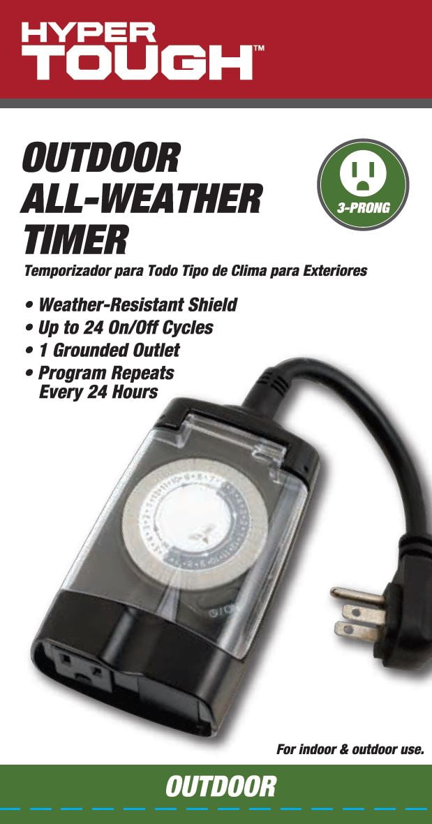 Hyper Tough Outdoor Analog Timer, Single Outlet