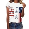 thumbnail image 6 of Vetsdori Womens American Flag T Shirts Short Sleeve Plus Size 4th of July Pullover Red White and Blue Summer Casual Independence Day , Crew Neck Red White and Blue Tops for Junior Fashion, 6 of 7