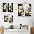 thumbnail image 4 of Designart "Bouquet of Roses in White, Gold, and Black I" Rose Framed Wall Art Set Of 2 - Black Floral Framed Canvas Set For Living Room Decor, 4 of 7