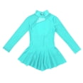thumbnail image 3 of Sinleey Kids Girls Figure Ice Skating Mesh Splice Leotard Dress Dance Performance Costume Mint Green 12, 3 of 6