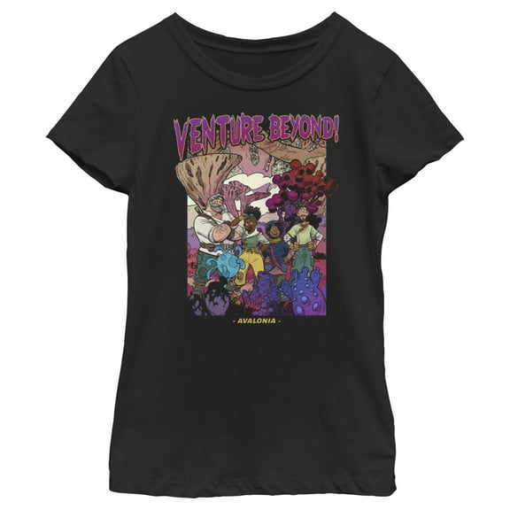 Girl's Strange World Venture Beyond Group  Graphic Tee Black X Large