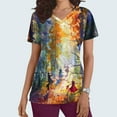 thumbnail image 1 of LOVZFMLL Hauts d'Été pour Femmes - Col Halloween Imprimé Manches Courtes avec Poche, 1 of 5