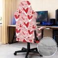 thumbnail image 3 of TSOVTHRID Love Heart Doddle Print Gaming Chair Cover Stretch Office Chair Slipcovers Matching Armrest Covers Cat Scratch Proof Computer Armchair Slipcover for Office Study Valentine's Day Decor, 3 of 7
