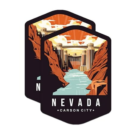 

(2 Pack) Nevada State and Capitol Magnets - NV State Magnet - Choose from 50 States - 5 On Longest Side - Premium Magnet - for Cars Refrigerators Toolboxes Lockers - Made in USA - MAG1484