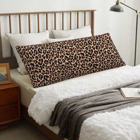 Body Pillow Cover - Brown leopard print A Soft Body Pillow Cover with Zipper, Comfort Body Pillow Pillowcase, Body Pillow Case Cover 20 x 54