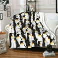 thumbnail image 2 of Penguin Blanket, 30"x40" Flannel Cute Penguins Themed Stuffed Animal Throw, Soft Nap Throw Blanket for Home Boys Girls Women Penguin Lovers Gifts, 2 of 6
