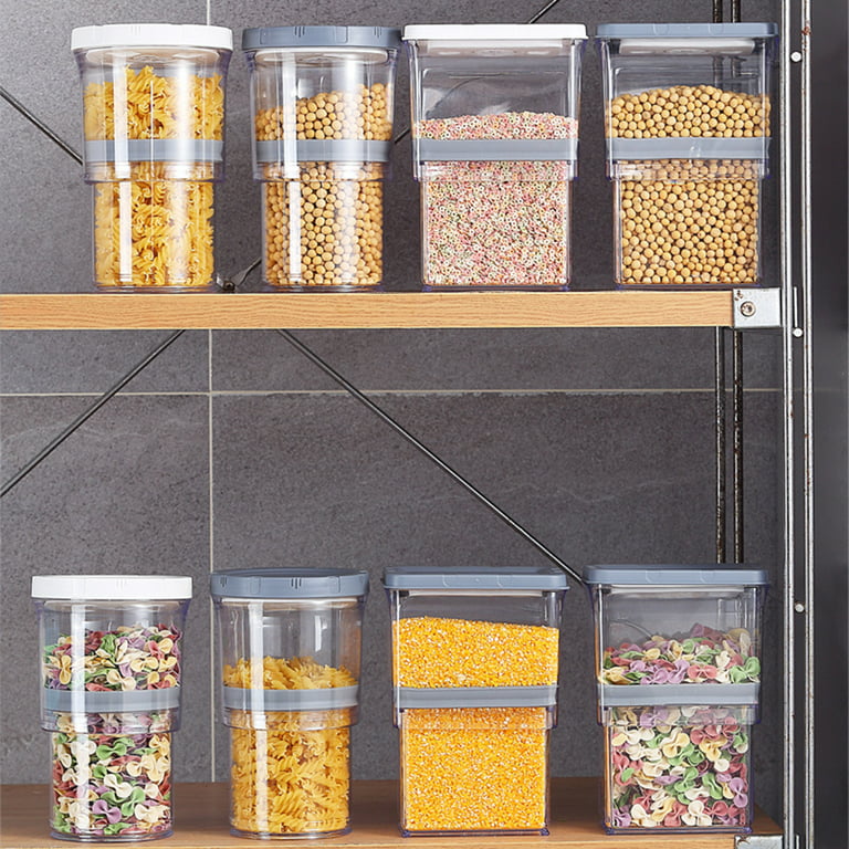 Huhudde Kitchen Cabinet Hanging Plastic Airtight Storage Box Wall-Mounted  Sliding Sealed Grain Jar Transparent Food Container