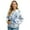 White and Blue-Birds Floral, variant on Birds Floral Printed Sweatshirts for Women Long Sleeve Jackets V Neck Outerwear Jacket Fall Winter Clothes, L
