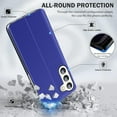 thumbnail image 2 of for Samsung Galaxy S23 FE 5G Case View Clear Smart Window Leather for Samsung S23 FE Case Slim Mirror Hard PC Kickstand Luxury Flip Shockproof Galaxy S23 FE Cover Protective (Blue), 2 of 14