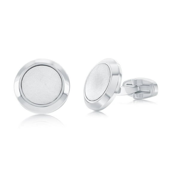 Beaux Bijoux Men's Brushed & Polished Cuff Links in Stainless Steel - Cuff Links for Formal Business Wedding Shirts - Classy Stylish Cufflinks Set for Men