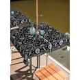 thumbnail image 2 of Outdoor Tablecloth with Umbrella Hole for Patio/Picnic/Party/Camping, Black Paisley Boho Waterproof Table Cloth Square Cover Washable, Abstract Art Floral Aesthetic (54"x 54"), 2 of 9