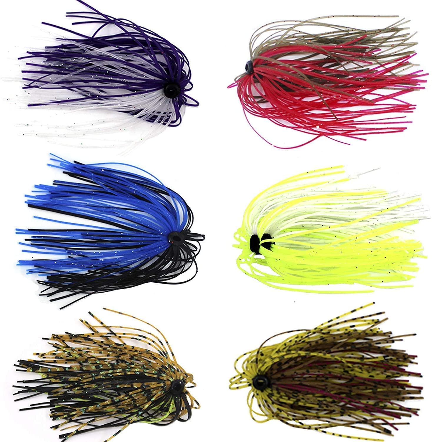 2 Each 10 Assassinator Buzz & Spinnerbait Silicone Replacement Skirts 5 Colors 