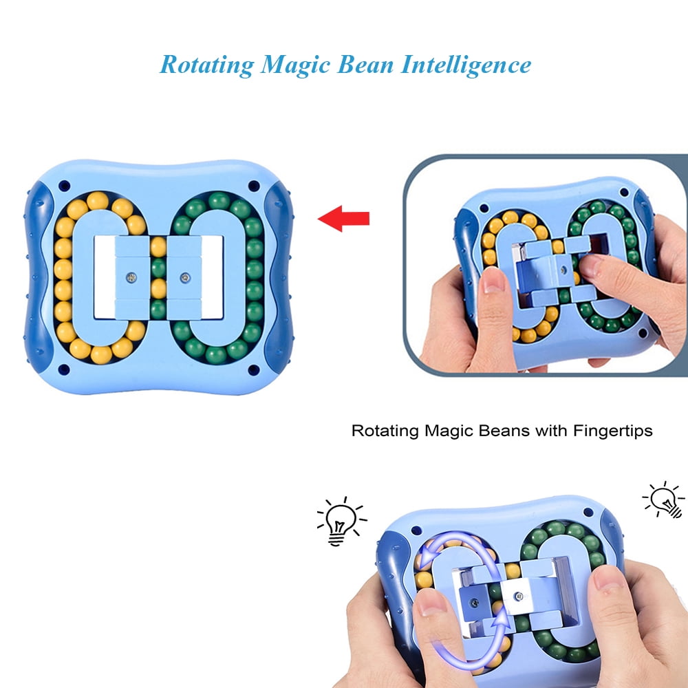 Magic Cube Little Magic Beans giocattolo educativo per bambini cubo magico giocattolo intelligence Fingertip Cube Magic Bean antistress Magic Bean Rotating Cube Toy colore: blu 