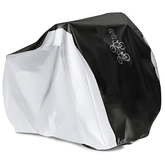 Maveek Bycicle Cover For 2 Bikes Waterproof Cycle Bike Outdoor Rain Dust Snow Water Wind Sun Resistant UV Protection Winter Summer All Weather Indoor Garage Road Mountain Ebike Storage