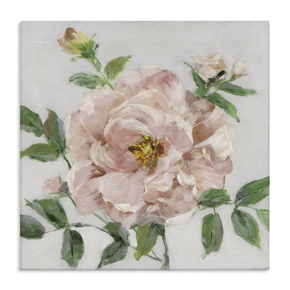Stupell Industries Pink Carnation Blossom Floral Painting Wrapped Canvas Canvas Art Print Wall Art, 17 x 17