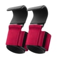 thumbnail image 1 of Siruishop 2 Pieces Weight Lifting Hooks Wrist Support for Bodybuilding Deadlifting Gym Red, 1 of 8