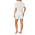 thumbnail image 3 of INSPIRE CHIC Women's Pajamas Set Short Sleeve Button Down Shirt with Shorts Casual Outfits Loungewear M White, 3 of 6