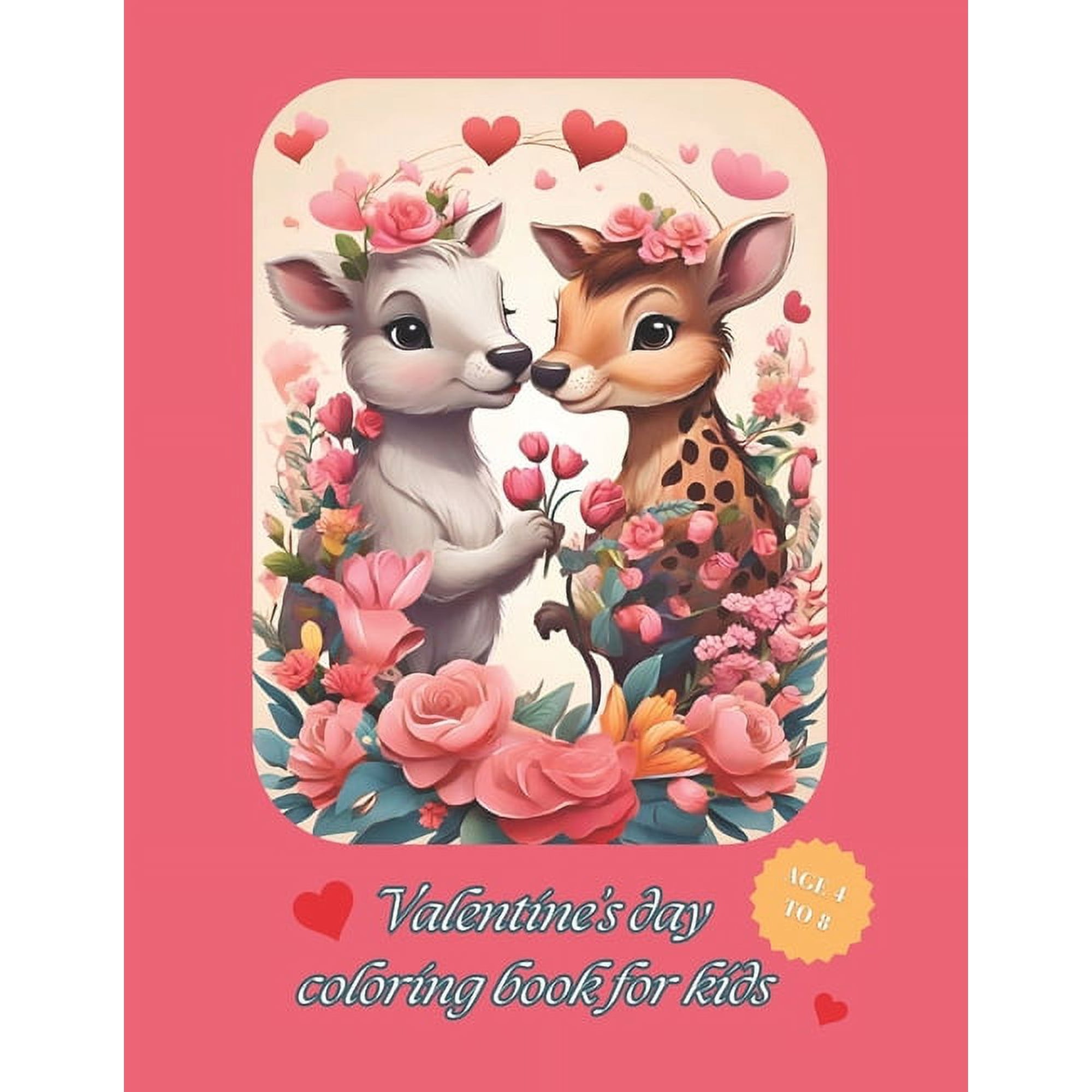 Valentine's day coloring book for kids ( age 4 to 8): 38 Valentine's day themed images of hearts, baloons, couples, gift, (Paperback)
