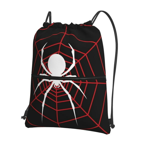 Naloa Spider On The Web Drawstring Backpack String Bag Cinch Water Resistant for Gym Shopping Sport Yoga