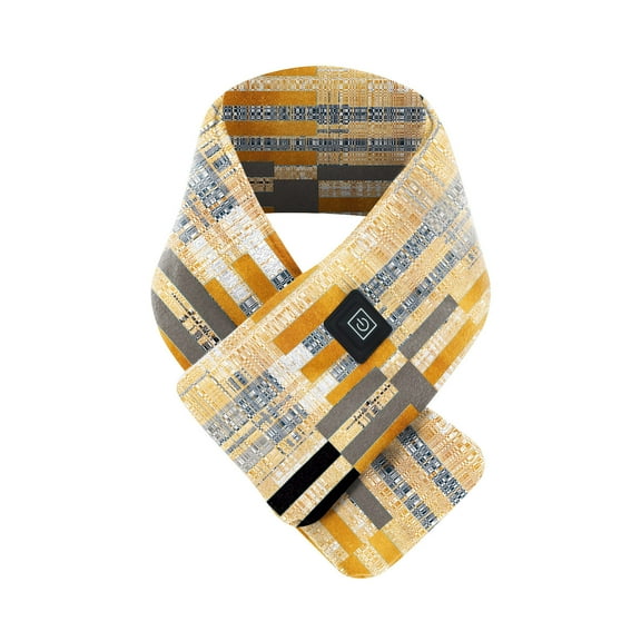 IROINNID Scarfs for Men and Women Mobile Power USB Charging Plaid Neck And Shoulder Winter Cold Protection And Warm Keeping Scarf,Yellow